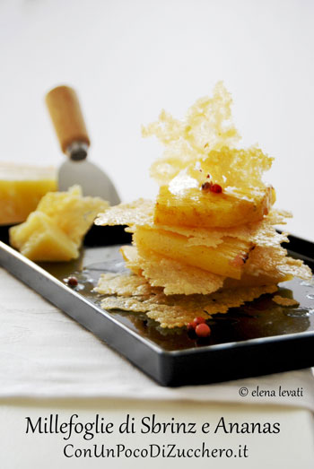 Millefoglie di Sbrinz DOP con ananas al pepe rosa