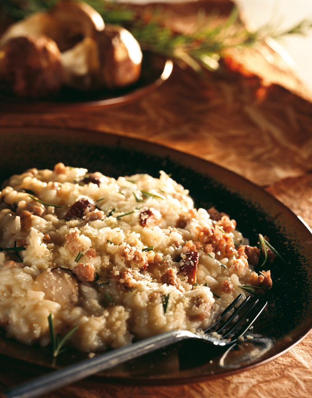 Risotto ai porcini con salsiccia e Sbrinz DOP