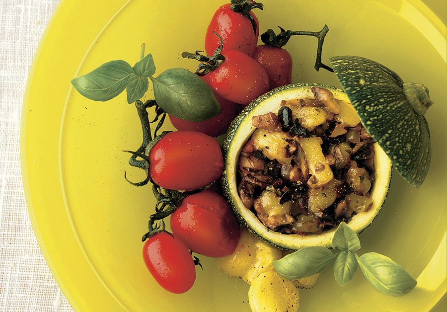 Zucchine tonde ai funghi e Vacherin friburghese