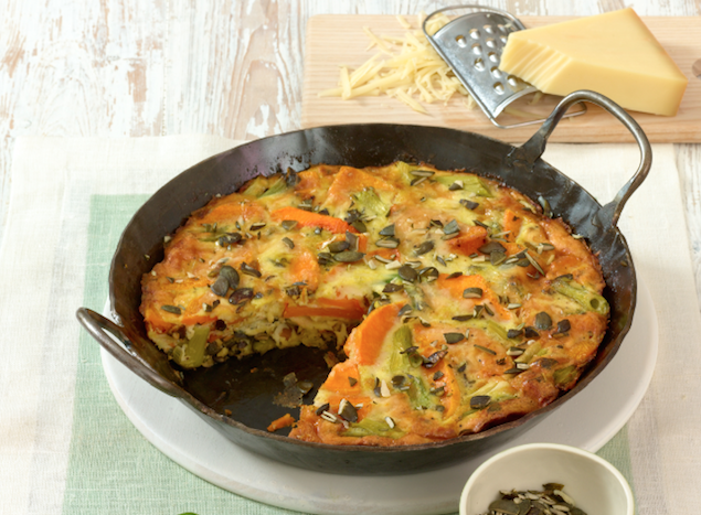 Tortilla di zucca e Gruyère AOP