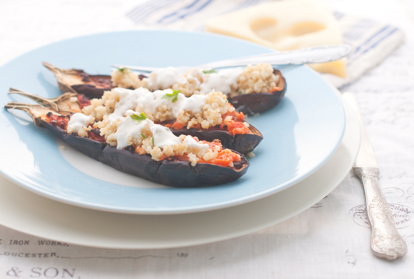 Melanzane con bulgur ed Emmentaler DOP